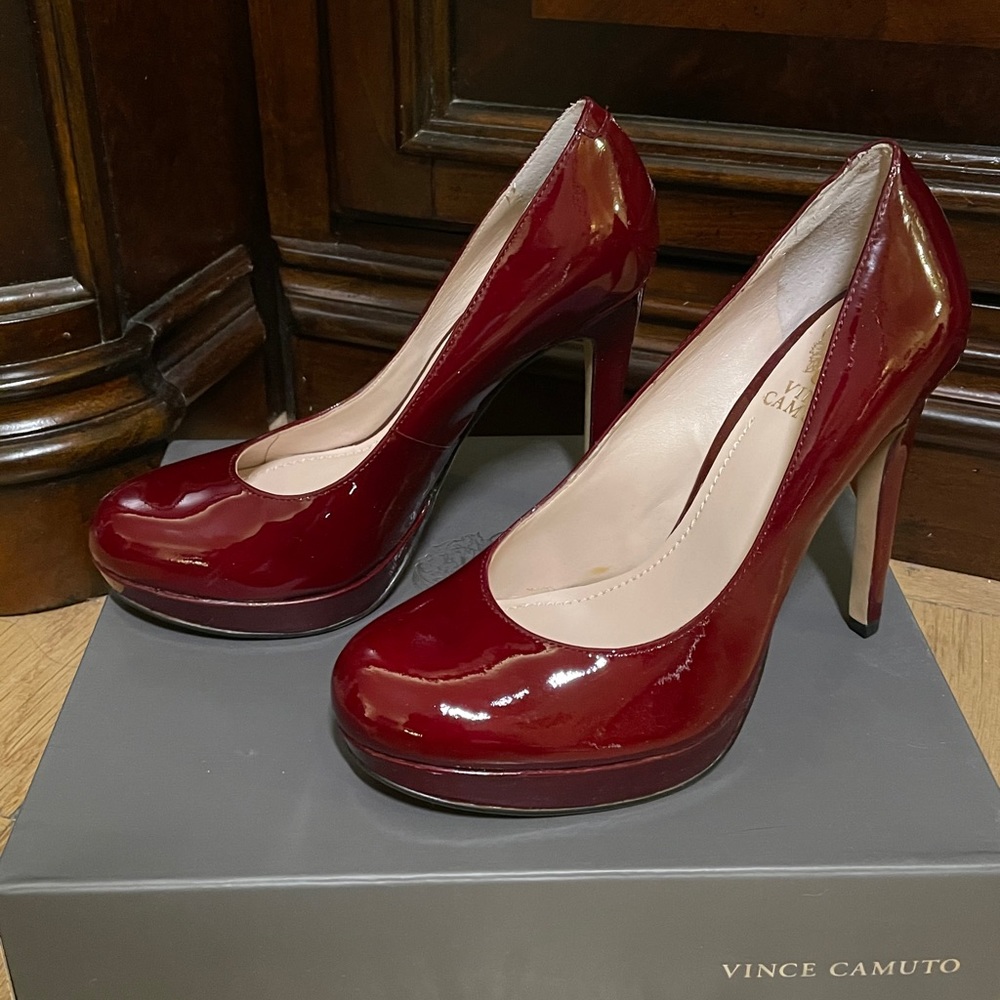 Vince Camuto Red Patent Leather Pumps